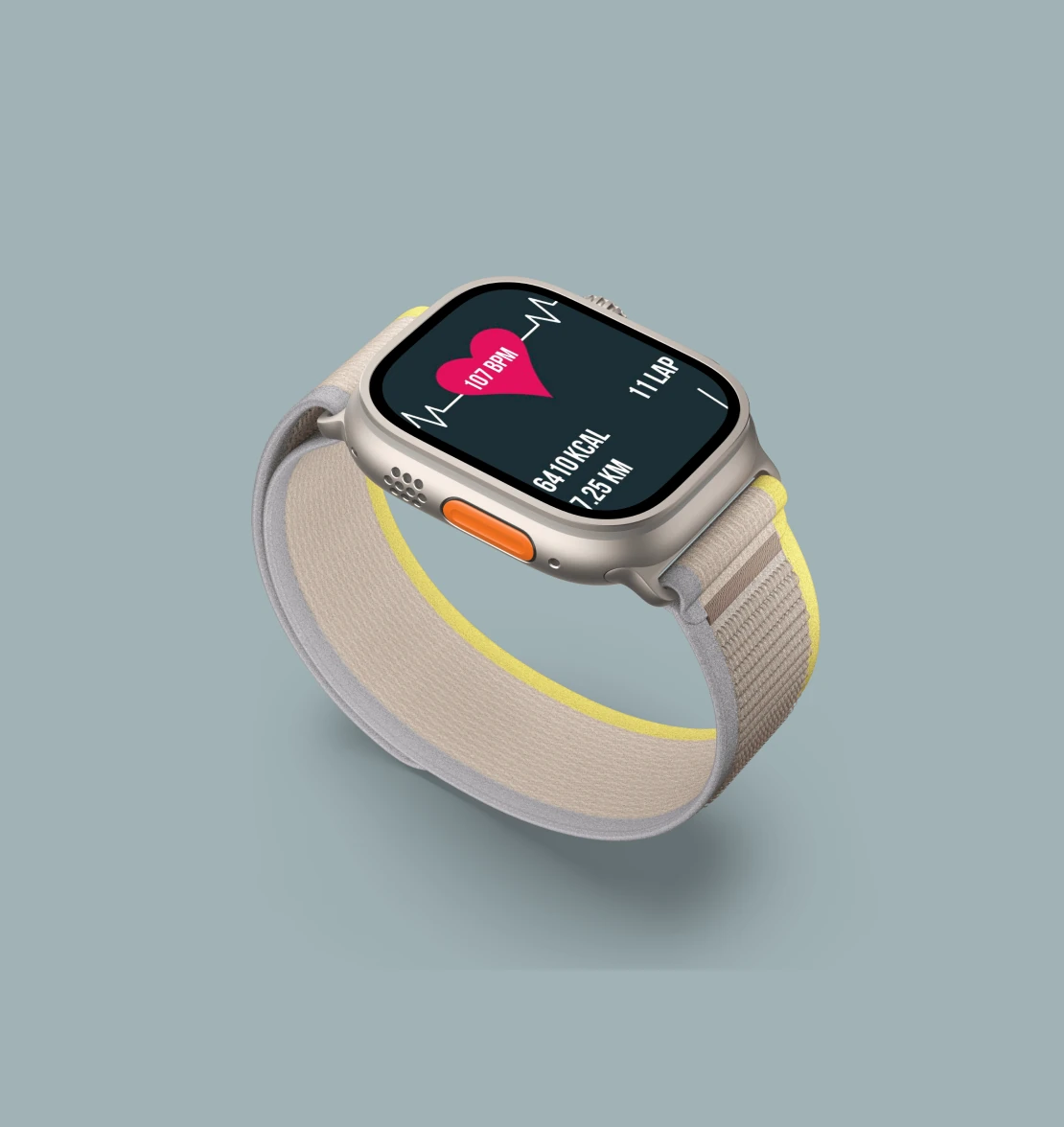 Smartwatch showing heart-rate data