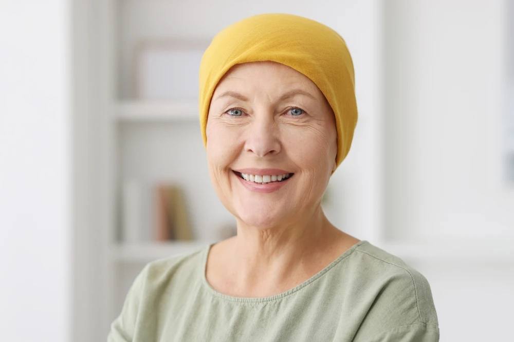 Smiling woman wearing a headscarf