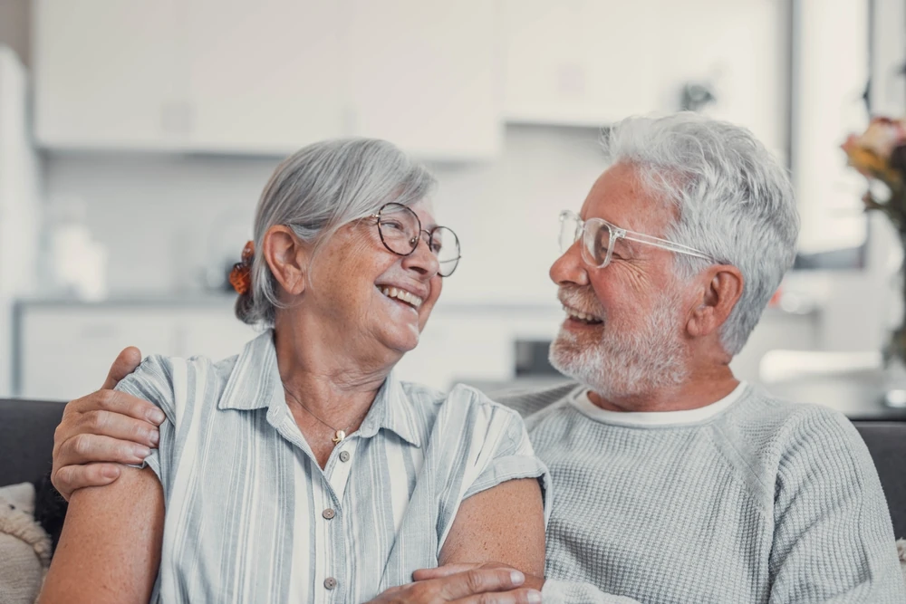 Older couple laughing together