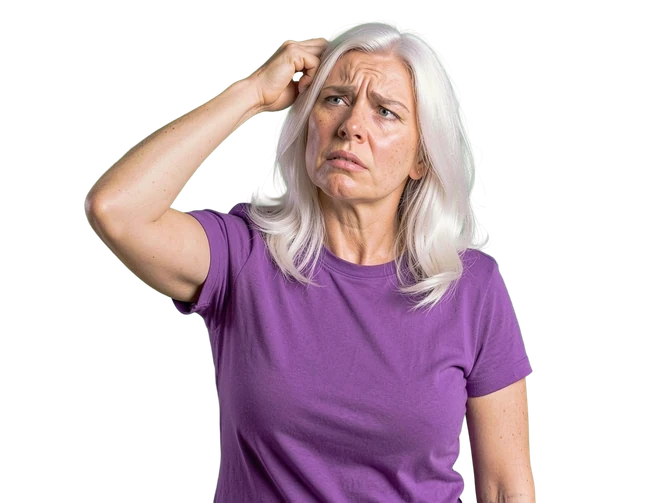 Overwhelmed woman holding her head